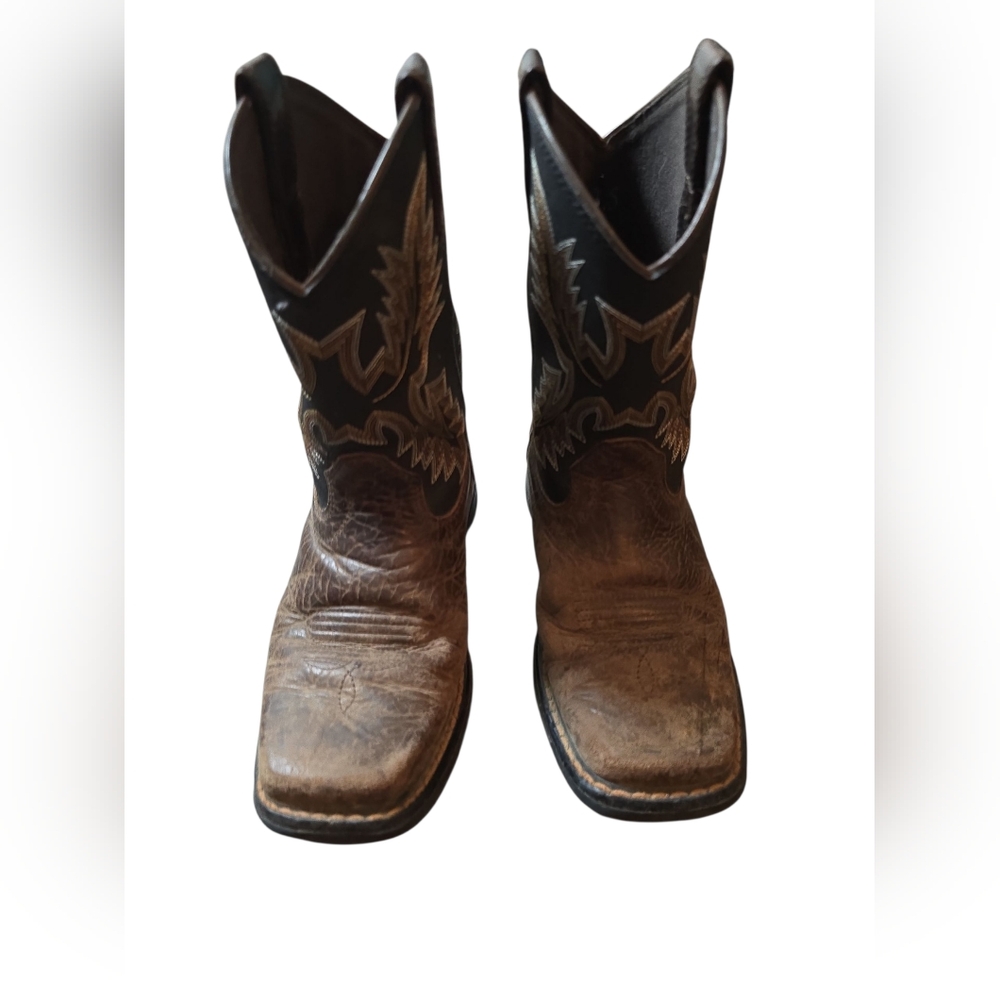 Ariat Kids Black and Brown Western Boots - Picture 4 of 6
